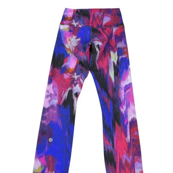LULULEMON Wunder Train High Rise Tight 28" Size 4 Digital Current Pink - Picture 5 of 7